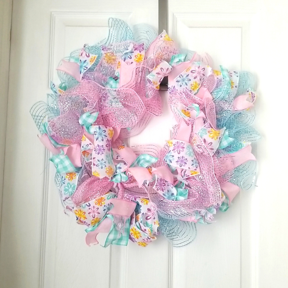 Deco Mesh Wreath Country Farmhouse